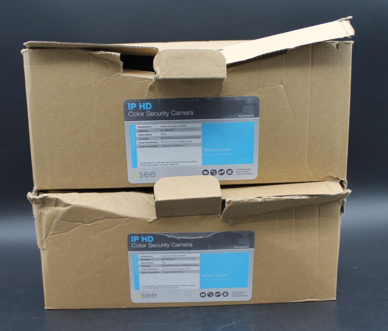 Pair Q-See IP HD Security Camera QCN8033B Outdoor Wired Bullet Camera For Parts