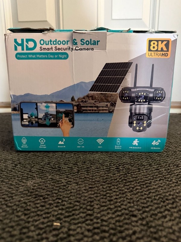 Q20-3L Triple Lens Outdoor Solar 8K Smart Security Camera with V380 Pro App