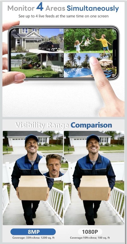 4K Security Cameras Wireless Outdoor with 360° Pan&Tilt,Auto Human Motion Tra... gallery