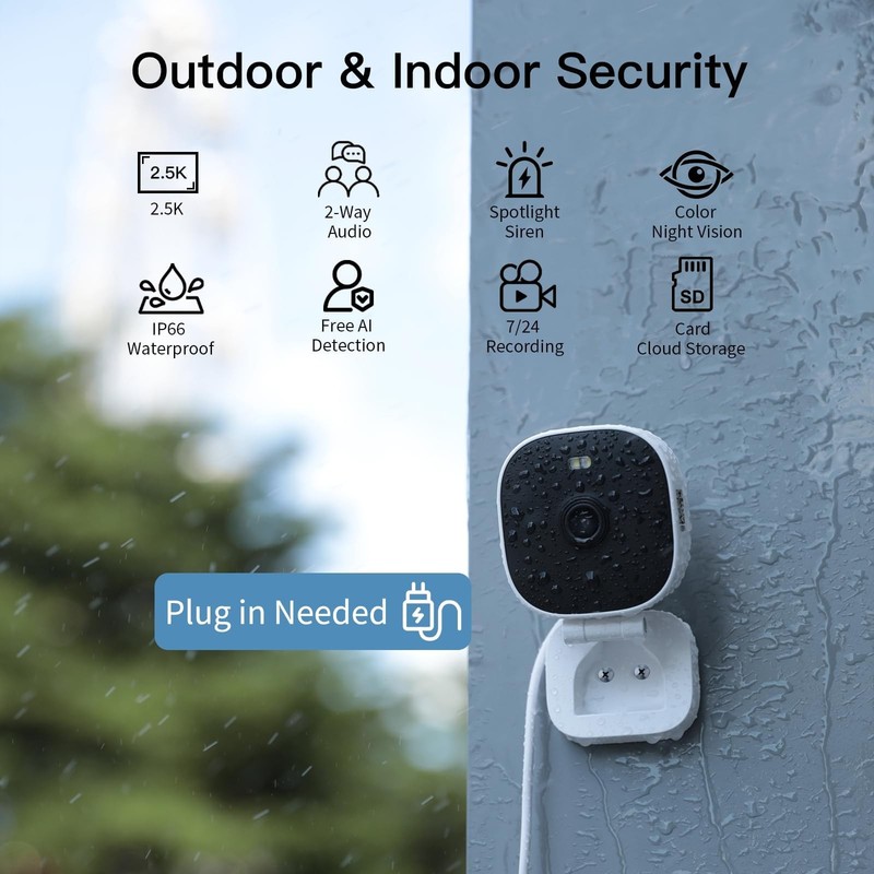 VIMTAG 2.5K Cameras for Home Security Outdoor/Indoor, Color Night Vision Secu... gallery