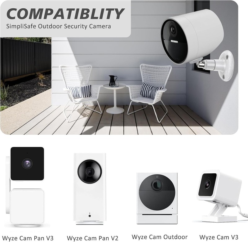 2 Pack Wall Mount Compatible with Simplisafe Outdoor Security Camera, 360° Rotat gallery