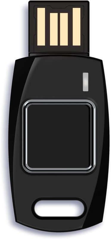 Passkey Windows Hello FIDO2 U2F Fingerprint Security Key USB-A Type Black
