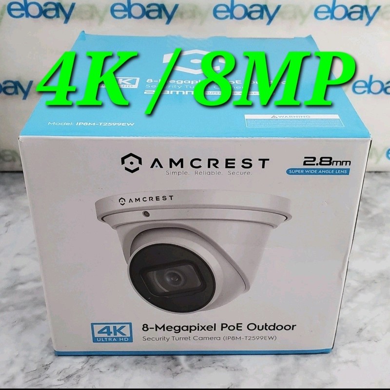 ✅️⭐️ AMCREST IP8M-T2599EW UltraHD 4K PoE Security IP Camera 8MP System Turret