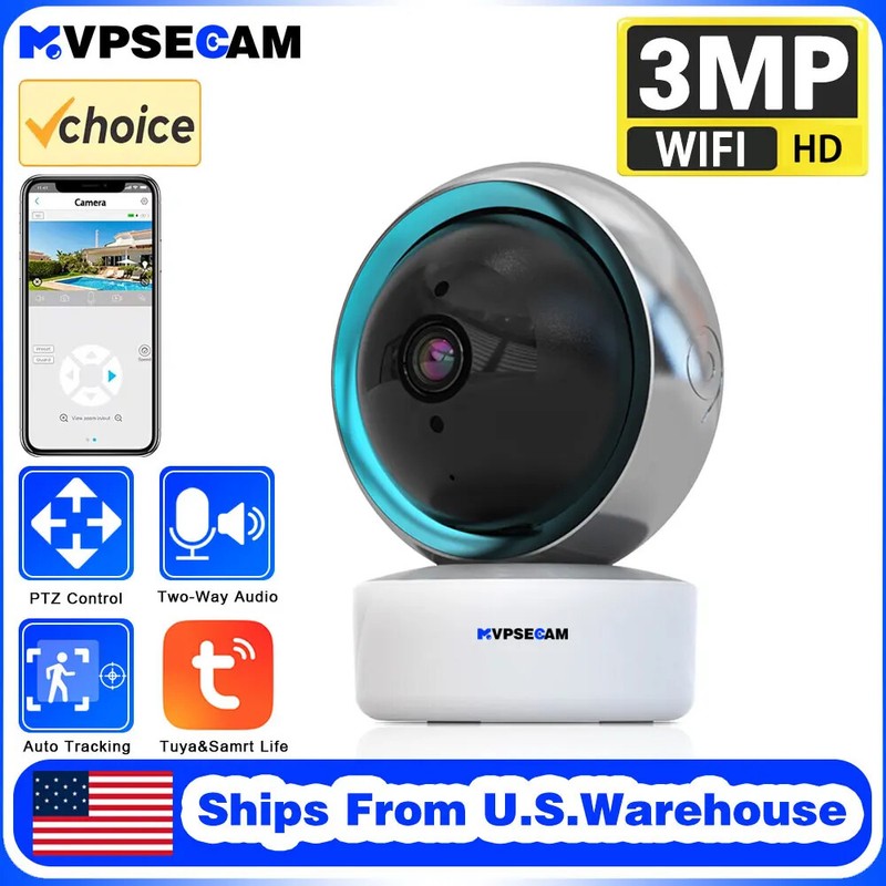 3MP Smart Mini Audio Auto Tracking Indoor Baby Monitor Mode CCTV WiFi PTZ Camera