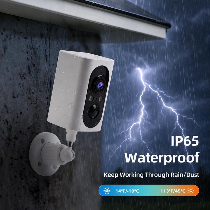 2K Security Cameras Wireless Outdoor, 355° Pan Rotate, Battery Powered, Color... gallery