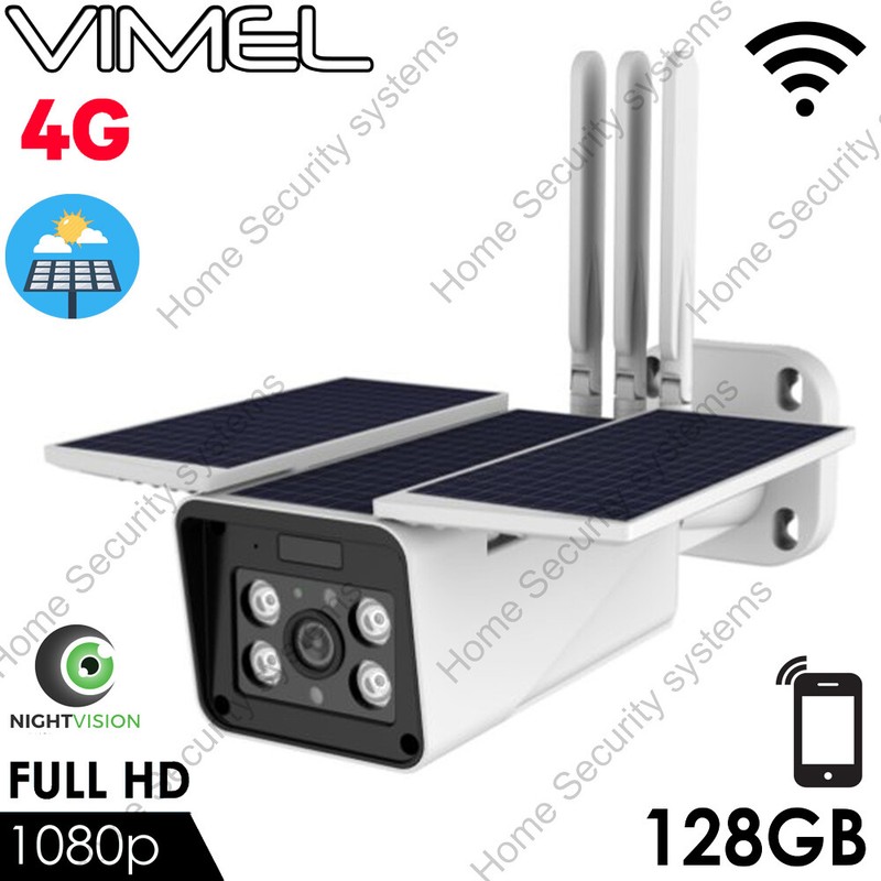 24/7 Solar Powered 128GB Security Camera Flood Light PIR Thermal Sensor Radar