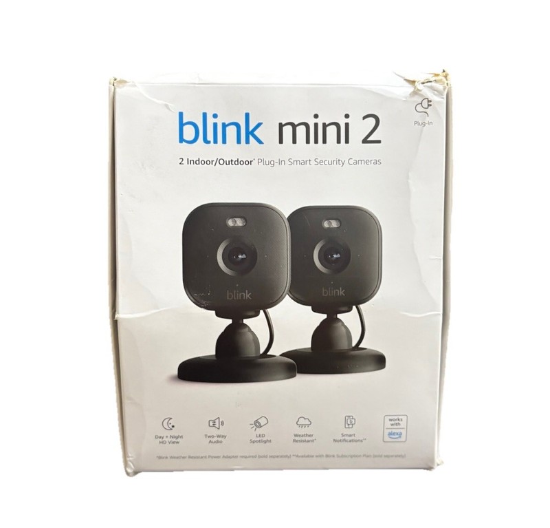 Blink Mini 2 1080p Wi-Fi Indoor Security Camera – Black, Pack of 2 – Newest Gen