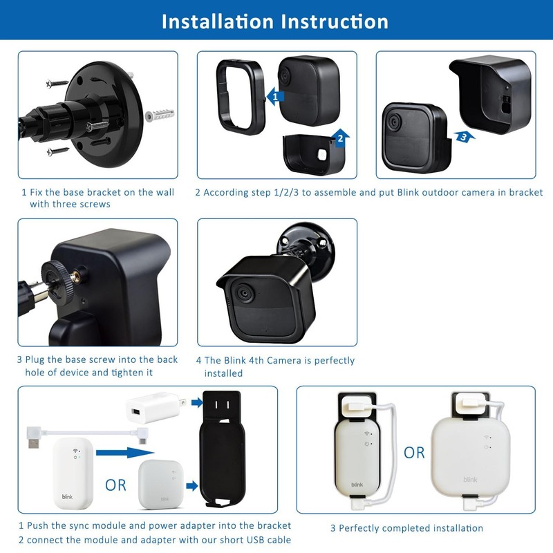 All New Blink Outdoor 4th & 3rd Gen Camera Mount Bracket,5 Pack Full Weather ... gallery