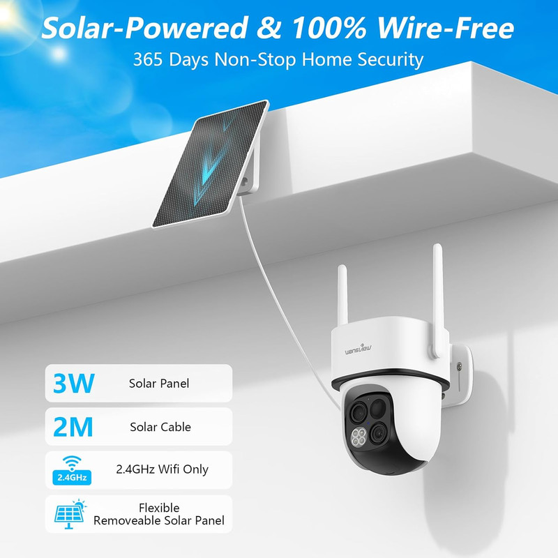 Security Cameras Wireless Outdoor-2K Dual Lens Home Security Cameras, 360° View, gallery