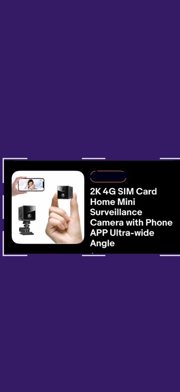 2K 4G SIM Card Home Mini Surveillance Camera with Phone APP Ultra-wide Angle gallery