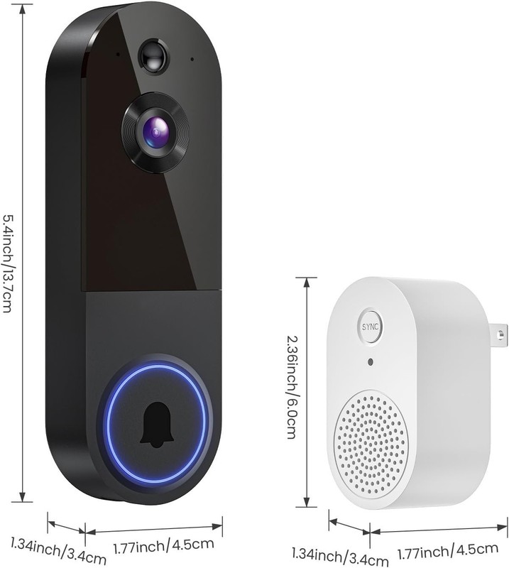 ClipBlur 1080p Wireless Video Doorbell Camera, Night Vision, Battery, AI Motion gallery