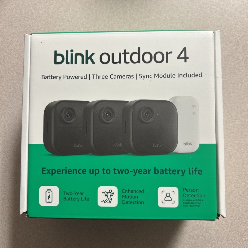 Blink Outdoor 4 1080p Wi-Fi Outdoor 3-Camera Security System Black