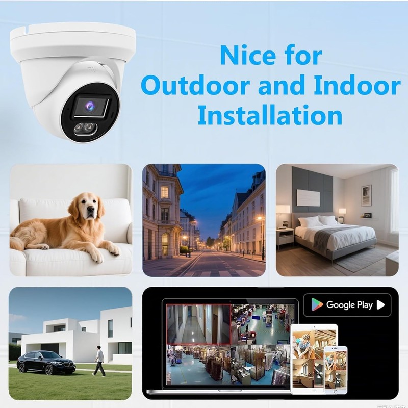 8MP PoE IP Full Color Night Vision Camera Outdoor/Indoor Metal Housing 2.8mm gallery