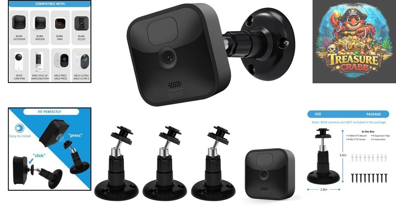 Universal Fit Blink Wall Mount Bracket - 3-Pack for Home Security Cameras gallery
