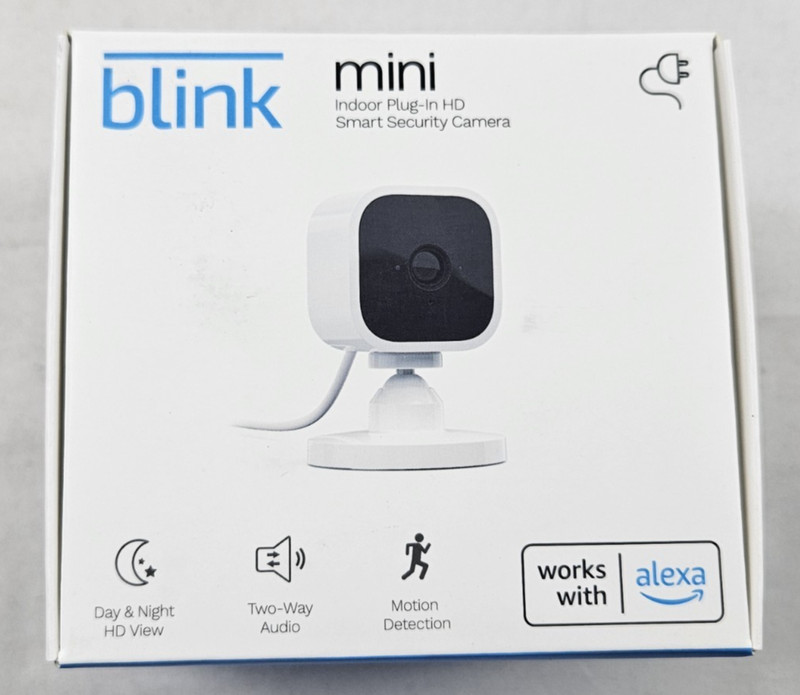 Blink Mini Indoor Plug-In HD Smart Security Camera – White