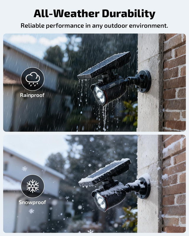 Solar Powered Fake Security Camera Outdoor with Motion Sensor Floodlight, Dummy gallery