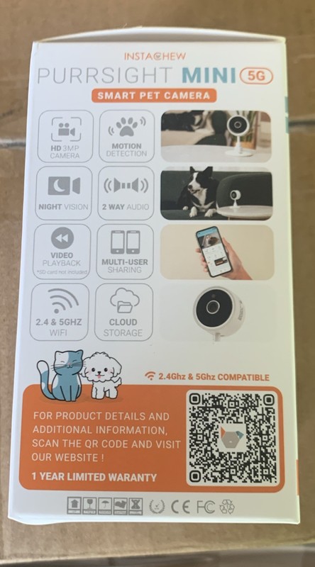 Instachew HD Camera 3 MP, Purrsight Mini 5G, Smart Pet Camera gallery