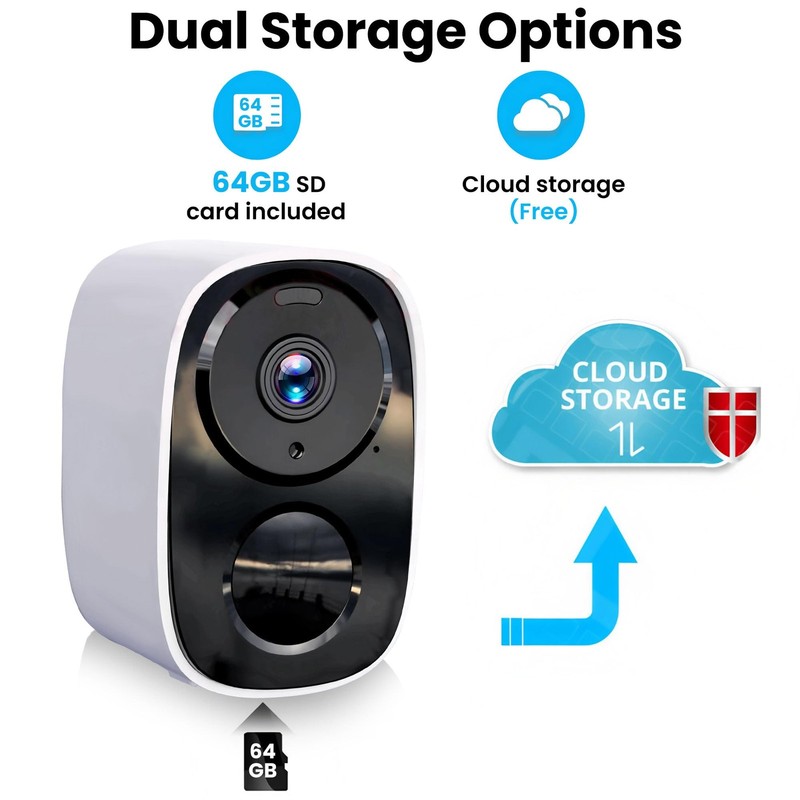 2026 Upgraded 2K Wireless Security Camera with 64G SD Card, Free Cloud Storag... gallery