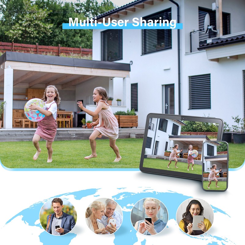 Solar Battery Powered Wifi Security Camera System Wireless Outdoor PTZ 360° Cams gallery