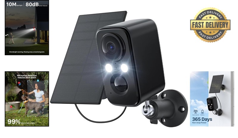 Battery Powered Outdoor Security Camera with Infrared Night Vision & App Control gallery
