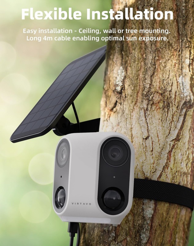XM1 Dual-Lens Solar Security Camera Outdoor Wireless, Starlight Night Vision,... gallery
