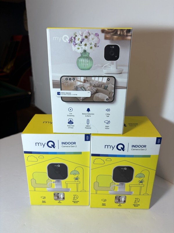 myQ Indoor Camera Gen 2 2K Wi-Fi Indoor Security Camera 3-Pack Night Vision gallery