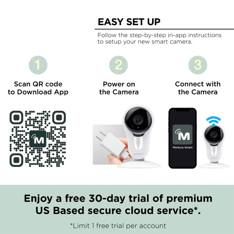Merkury Smart Indoor Camera 2 Pack, 1080p HD, Motion Detect, Night Vision, Alexa gallery