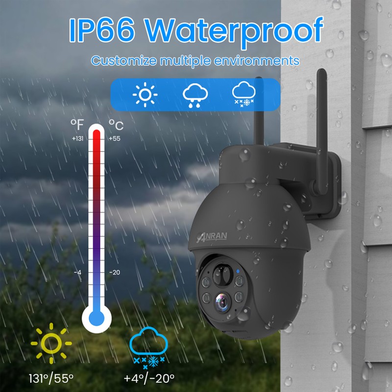 ANRAN WIFI Solar Battery Outdoor 5MP Wireless Security Camera 2-Way Audio IP66 gallery