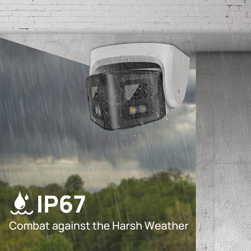 4K Dual-Lens PoE Security Camera with 180° Panoramic View,Outdoor 8MP IP Turr... gallery