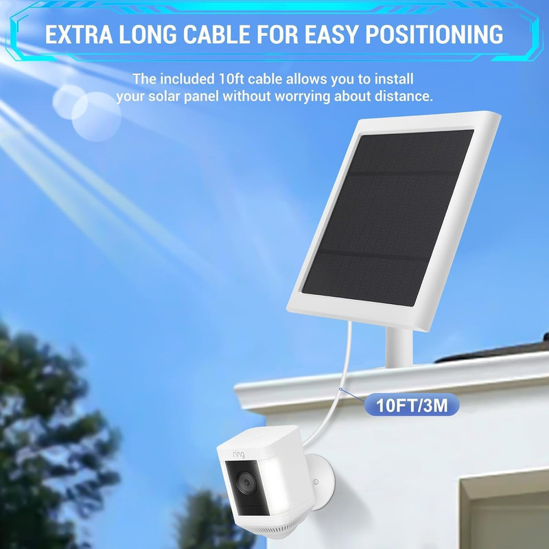 IP65 Solar Panel Outdoor for Ring Cameras (White 1P) Spotlight Cam Plus/Pro gallery