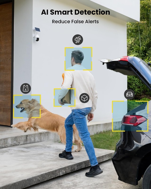Solar Security Cameras Wireless Outdoor Battery Powered PTZ WiFi Black gallery