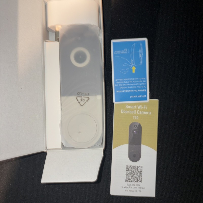 Smart Wi-Fi Doorbell Camera 1080H -WiFi 2.4GHz – Black – Night Vision