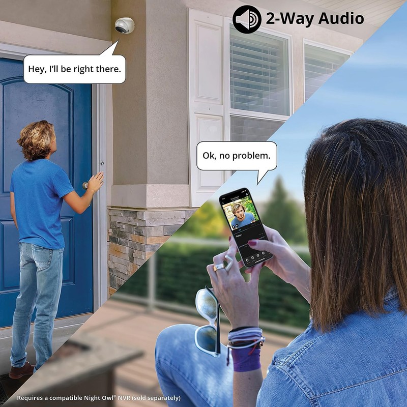 Add On Wired IP 12MP Deterrence Camera with 2-Way Audio - White gallery