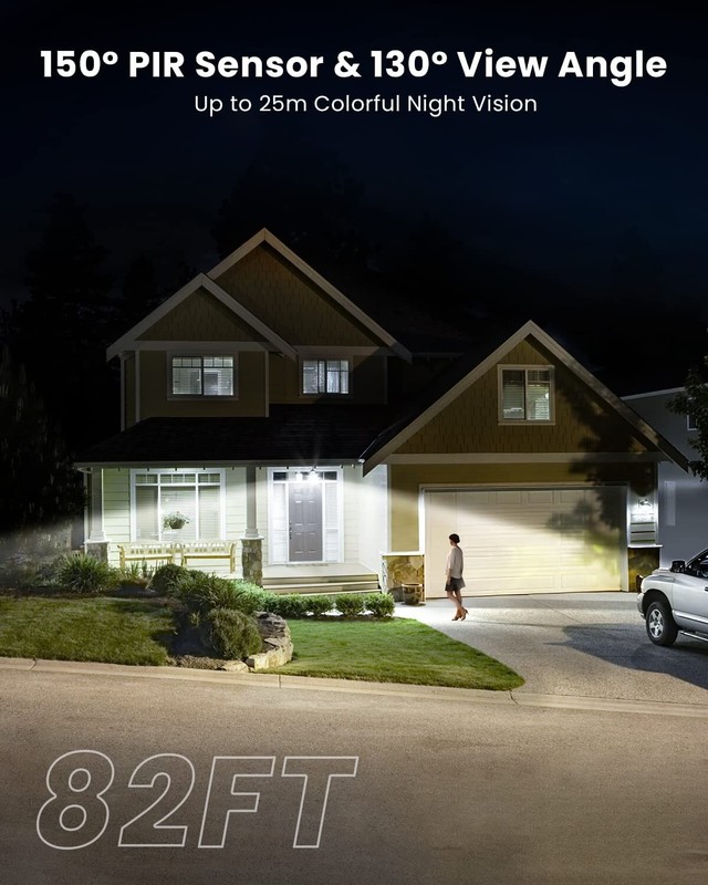 2PCS Outdoor 2K FloodLight Security Camera Color Night Vision Home WiFi CCTV Cam gallery
