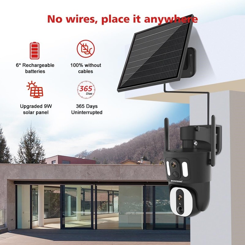 4K 4G LTE Cellular Solar Security Camera Wireless Outdoor Dual Lens SD300-4G gallery
