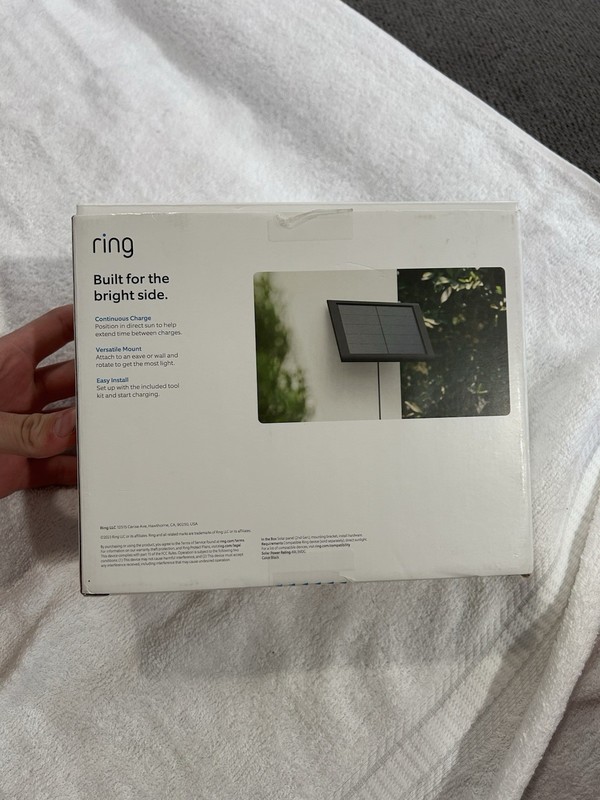 Ring 4W 2nd Generation Solar Panel for Select Ring Security Cameras Black - New gallery