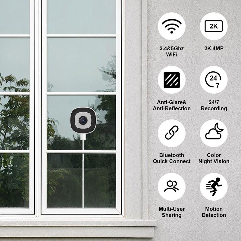 Tuya 2K Window Camera 2.4GHz & 5GHz WiFi Indoor Cameras for Home Security gallery