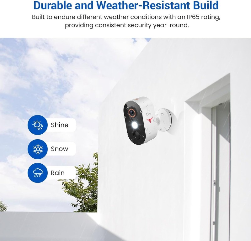 2 Pack Wireless Security Camera System Smart Night Vision Outdoor WiFi Cameras gallery