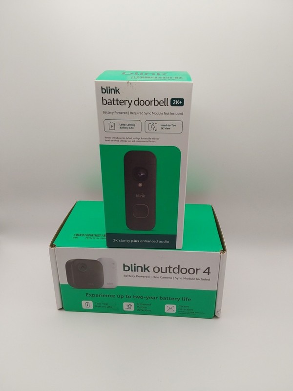 Blink Outdoor 4 Wireless Camera Security System & Blink Video Doorbell Bundle