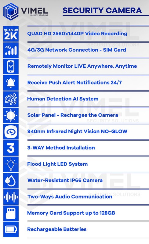 4G Solar Security Camera Real Time 4G 128GB Outdoor Night UHD 2K Solar Battery gallery