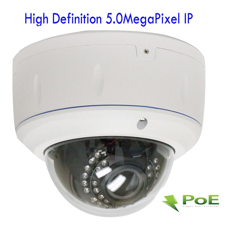 5MP High Definition ONVIF PoE Sony CMOS IP DomeSecurity Camera Varifocal Len