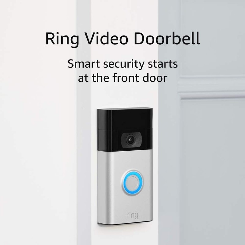 Ring Video Doorbell – 1080p HD video, improved motion detection, Satin Nickel