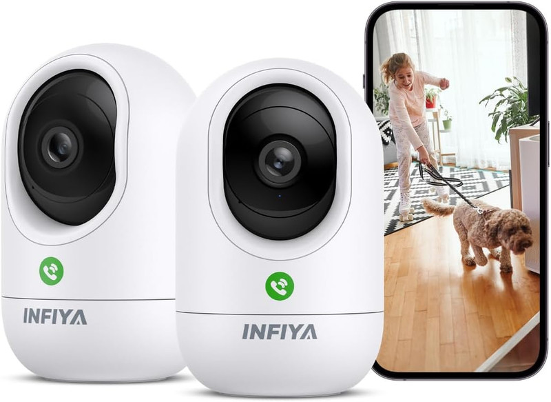2K Security Camera Indoor-360 Cameras for Home Security and One-Tap Call, Elderl