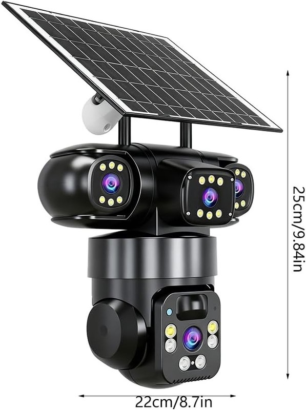 3 Lens Solar Camera 12MP Battery Home Security Outdoor Wifi Night Vision Camera gallery