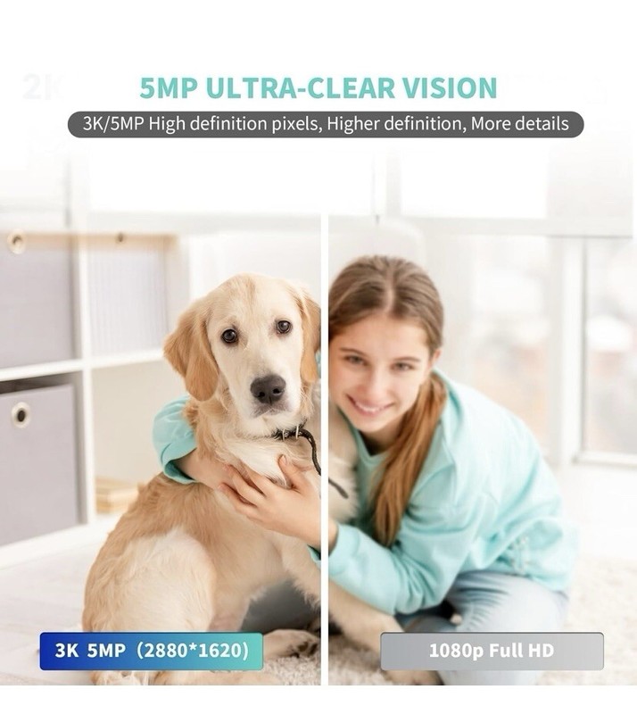 Security Camera for Home, Pets, Dogs & Cats – 5G & 2.4G WiFi, 3K, 360° Pan/Tilt gallery