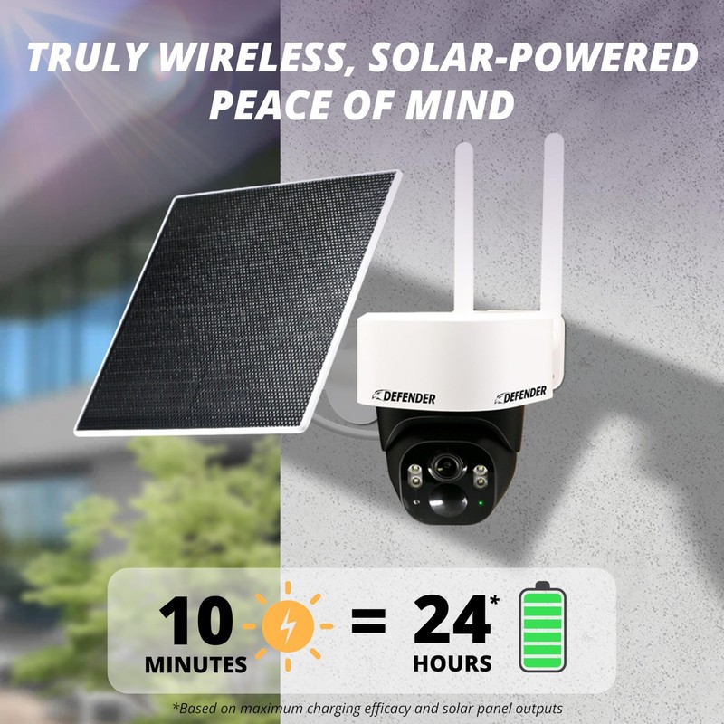 4G LTE 2K+ AI Frontier PTZ Wireless Outdoor Security Camera, 2 Pack, 5W Solar... gallery