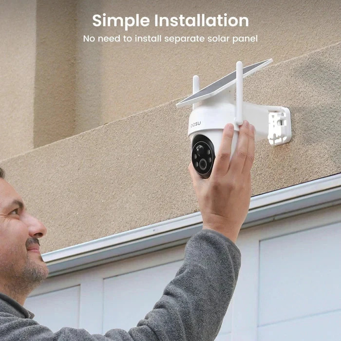 aosu 4-Cam Outdoor Wireless Security Camera System, Solar, 2K PTZ gallery