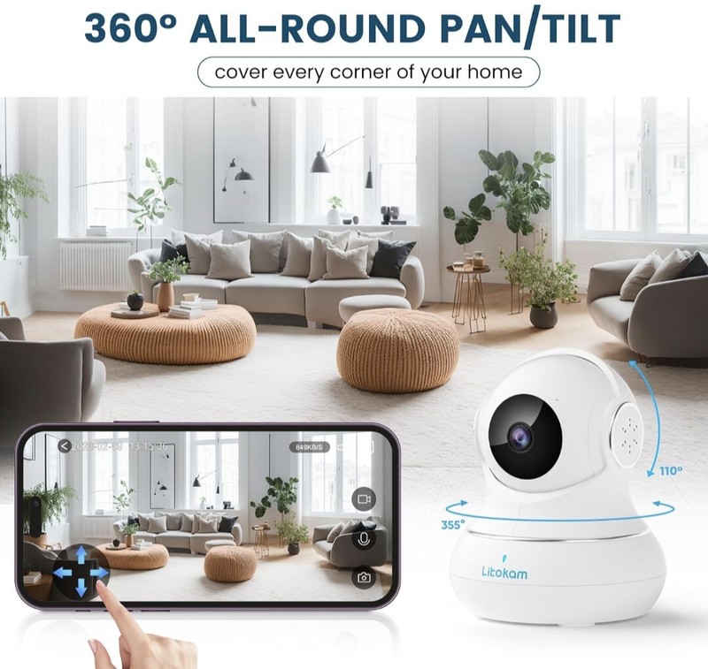 Litocam 5MP WiFi Smart Camera ~ 5G Dual Band WiFi ~ Brand New In Sealed Box gallery