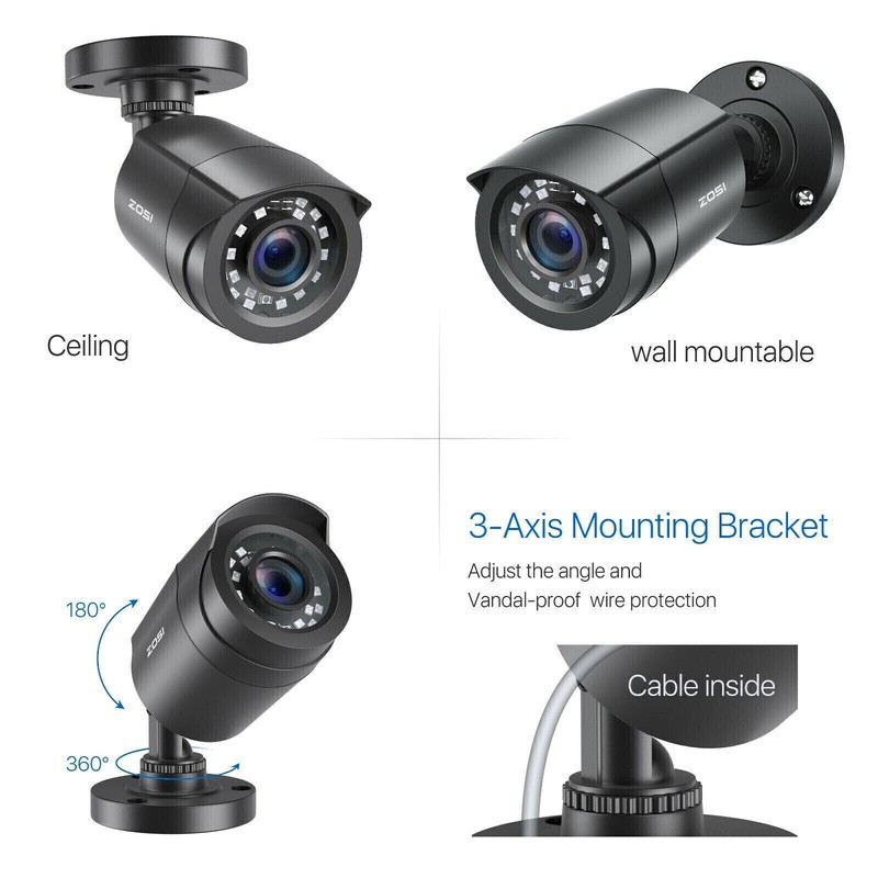 ZOSI HD 1080P HD-TVI CCTV Security Cameras Day Night Waterproof Camera System gallery