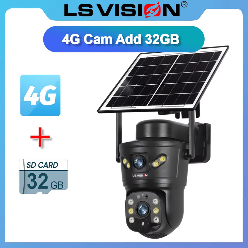 Dual Screens 4K 4G Solar Camera Wifi Outdoor Dual Lens PTZ Solar Security Camera gallery